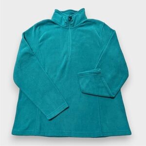 ❤️Land’s End - Teal Green Fleece 1/4 Zip Polar Fleece - XL (18)